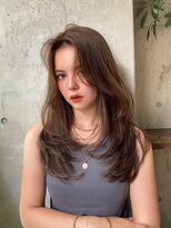 サイン 表参道(SIGN) ロングレイヤーカットグレージュケアカラー小顔ヘア10代20代