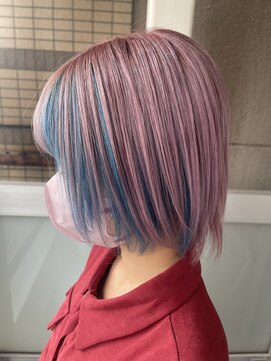 オーストヘアー ミコ(Aust hair Mico) ベビーピンク×水色インナーカラー