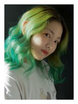 ヘアメイク エイト キリシマ(hair make No.8 kirishima) ブリーチカラーxミドリカラー