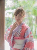 ルーズなシニヨン風浴衣アップ