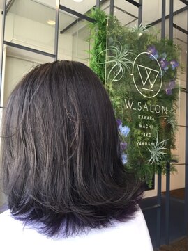 ダブル アンダーバー サロン(W_SALON) 【W_SALON 河原町】ダークグレー/外ハネボブ
