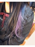 インナーカラーエクステブルーパープル