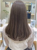 ワンカールで可愛いセミロング/グレージュ