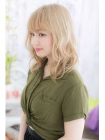 ミック ヘアアンドビューティー 大山店(miq  Hair&Beauty)&nbsp;ハイトーンカラー★外国人風フリンジウェーブb