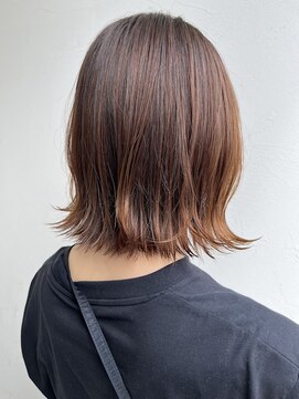 ジュエ ヘアー デザイン(Jue hair design) ブラウンベージュ 切りっぱなしボブ