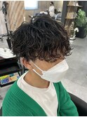 波巻きスパイラルパーマメンズマッシュメンズパーマ