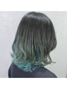 ミル(1001 mille) 韓国風インナーカラーのターコイズブルー【1001mille】