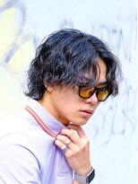 ビカムメンズヘアー 栄店(become men's hair)&nbsp;波巻きパーマ/センターパート/ウルフ/メンズ/メンズパーマ
