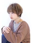 20代30代40代50代斜めバングシルキーベージュショートボブ