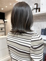 キャアリー(Caary)&nbsp;福山市美容室Caary冬カラーブルーグレージュミディアムボブ