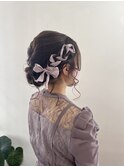 編み込みアップスタイル