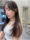 韓国ヘアグレージュカラーブリーチ無し髪質改善透明感カラー
