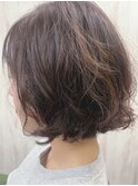 (ふんわり可愛さUP)襟足ギリギリボブパーマ