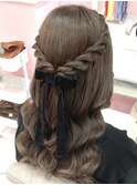 ねじりハーフアップ