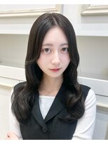 フェリーアヴェダハルミ(FEERIE AVEDA HARUMI)&nbsp;韓国ヘア/ワイドバング/レイヤーカット/顔周り/オリーブカラー