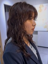 ノラ ギンザ(NORA GINZA)&nbsp;ドライパーマゆるめパーマウルフパーマミディアムパーマ銀座暗髪