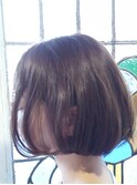 イメチェンふんわり耳かけ平行ミニボブチョコレートブラウン