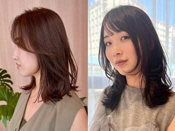 オン キャナルシティ博多前店(on)の写真/動くたびに艶が揺れる。長さはそのまま、印象だけを変える上質カット。[ミディアム/ロング/小顔/博多天神]