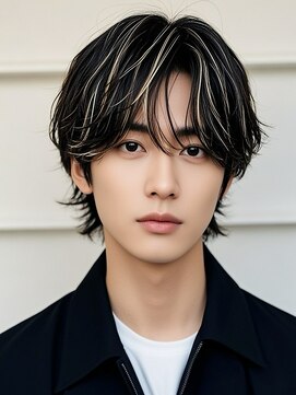 エイチ メンズ(H) リバースセンターパート 抜きっぱなしブロンド シルバーベージュ