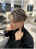 韓国マッシュセンターパートツーブロックメンズハイライトウルフ