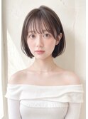 丸みボブミニボブシースルーバング大人ボブ