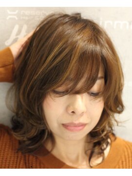 レザボアハイブ(reservoir Haibe) 【レイヤー外ハネスタイル】外国人風ハイライトカラー☆