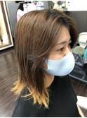 毛先ポイントブリーチ