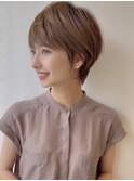 耳掛けショート/アッシュベージュ/20代30代40代