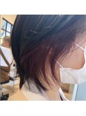 大人かわいいくびれミディラベンダーインナーカラー