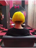 原色派手髪　イエロー　蜂ヘアー
