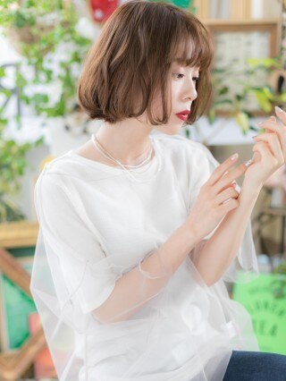 大人かわいい内巻きワンカールくせ毛風ボブa志木20代30代40代
