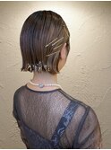 ショートボブヘアセット お呼ばれスタイル