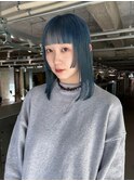 ぱっつんブルーhair