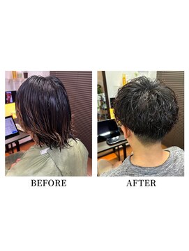 ヘアーメイク クーラ 行橋店(Hair make CURA) 爽やかマットショート☆ビジネス刈り上げツーブロックブラック