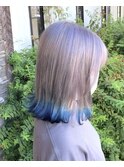 裾カラー/ダブルカラー/シルバー/ブルー/ボブ/切りっぱなし/豊橋