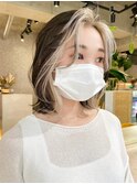 天神大名ダブルカラーショートボブショートカットケアブリーチ