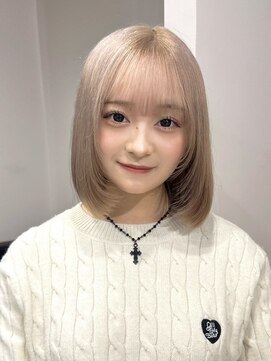 ベレーザ 渋谷(BELEZA) 13009艶髪ホワイトブロンド韓国タンバルモリボブマロンベージュ