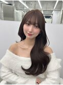 グレージュカラー/ロングレイヤー/韓国くびれヘア/学割