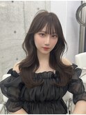 グレージュ/韓国くびれヘア/ロングレイヤーカット/透明感カラー