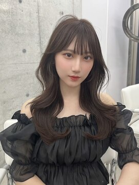 フォンズ(FONS) グレージュ/韓国くびれヘア/ロングレイヤーカット/透明感カラー