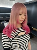 15304ブリーチ＆インナーカラーラベンダーピンクツートンカラー