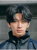 渋谷ニュアンスパーマセンターパートカルマパーマ毛流れ微分け