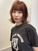 ソワンドゥブレスココ 京都店(soin de brace coco.)&nbsp;レイヤーボブ×オレンジベージュ