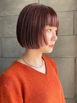 ディスコネクト(DISCO-N-NECT)&nbsp;リップラインボブ 似合わせカット ピンクブラウンカラー 小顔