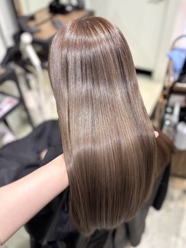 ベージュハイライト/ブリーチ/ロング/髪質改善トリートメント