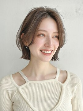 大人可愛い20代30代40代ショートボブ切りっぱなし