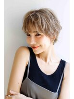 ムウ 難波(MOU)&nbsp;ショート暗めカラーグランマッシュデザインカラー20代30代40代