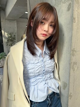 アロ 大阪梅田(alo) 【momoa】ざっくりレイヤーカット《レイヤー/ブラウン》