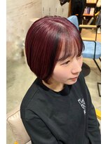 ユラ(YURA) ショートボブ デザインカラー ブリーチ 【韓国/姫路/姫路駅】