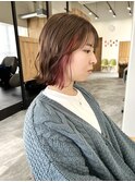 髪質改善カラー×ボブ×ピンク